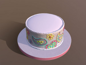 Paisley Cake 3D Model