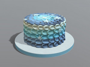 Frozen Buttercream Cake 3D Model