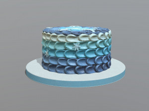 Frozen Buttercream Cake 3D Model