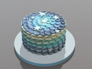 Frozen Buttercream Cake 3D Model