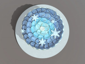 Frozen Buttercream Cake 3D Model