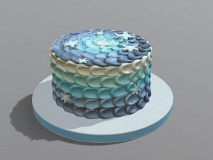 Frozen Buttercream Cake 3D Model
