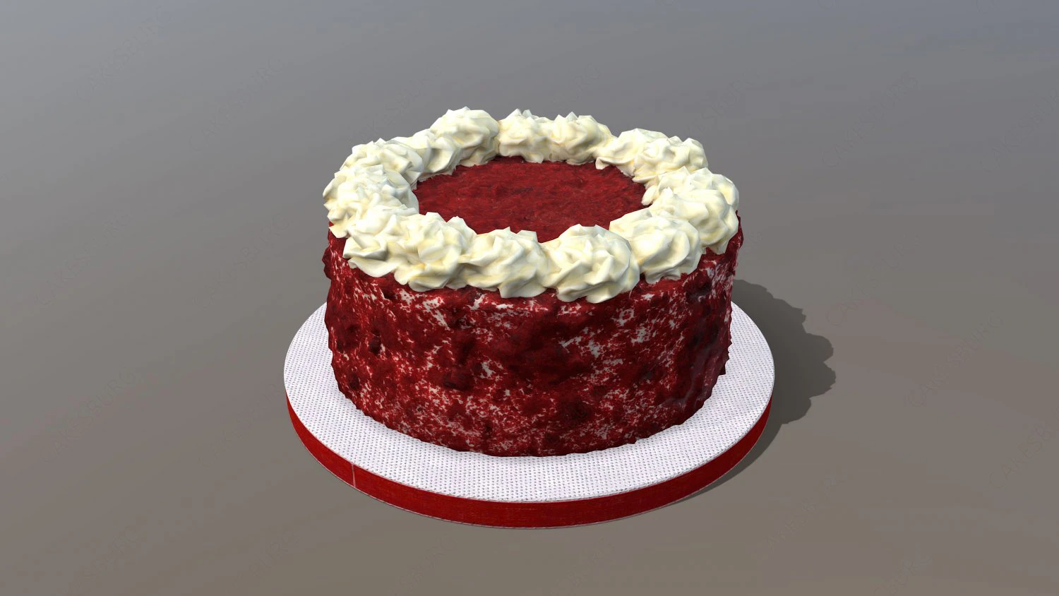 Red Velvet Cake 3D Model .c4d .max .obj .3ds .fbx .stl .blend 