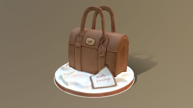 Luxury Handbag Cake 3D Модель .c4d .max .obj .3ds .fbx .stl .blend 