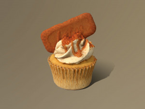Biscoff Caramel Biscuit Cupcake 3D Model