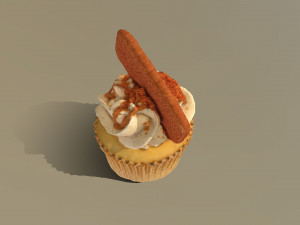 Biscoff Caramel Biscuit Cupcake Model 3D