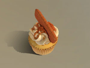 Biscoff Caramel Biscuit Cupcake 3D Model
