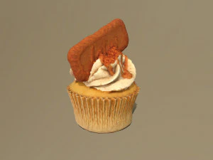 Biscoff Caramel Biscuit Cupcake 3D Model