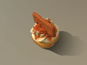 Biscoff Caramel Biscuit Cupcake 3D Model