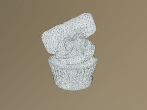 Biscoff Caramel Biscuit Cupcake Model 3D