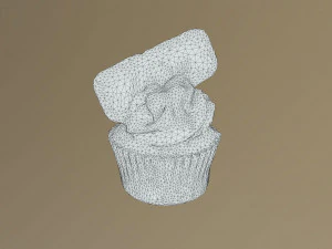 Biscoff Caramel Biscuit Cupcake 3D Model