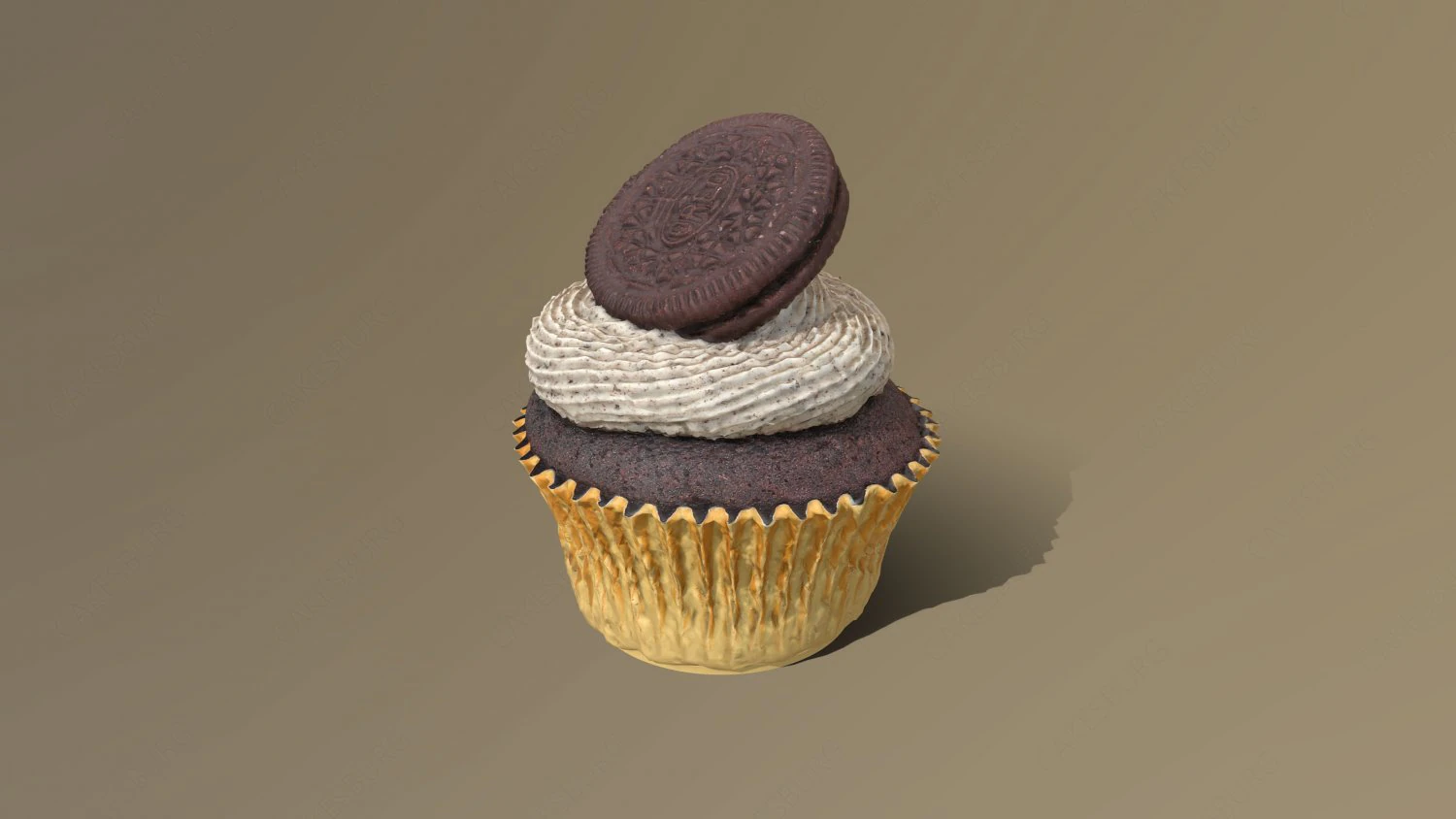 Oreo Cookie Cupcake 3D Model .c4d .max .obj .3ds .fbx .stl .blend 