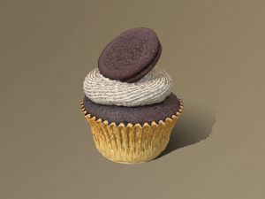 Oreo Cookie Cupcake 3D Model