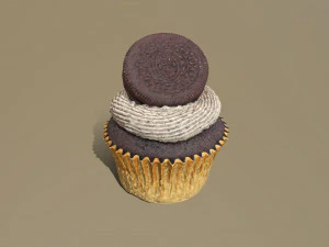Oreo Cookie Cupcake 3D Model