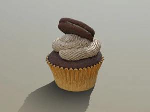 Oreo Cookie Cupcake 3D Model