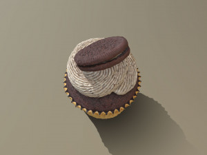 Oreo Cookie Cupcake 3D Model