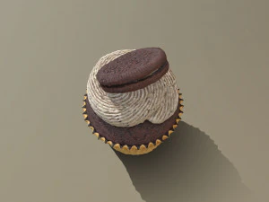 Oreo Cookie Cupcake 3D Model