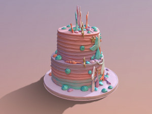 Elegant Mermaid Cake 3D Модель