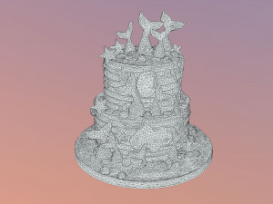 Elegant Mermaid Cake 3D Модель