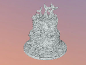 Elegant Mermaid Cake 3D Model