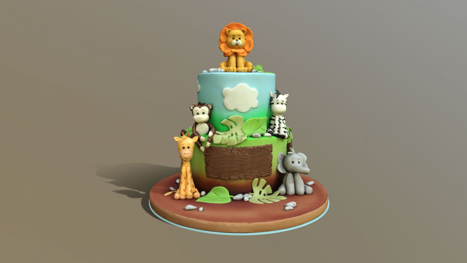 Cool Safari Animals Cake 3D Models in Sweets 3DExport