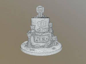 Cool Safari Animals Cake Model 3D
