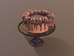 Sliced Chocolate Gateau Modelo 3D