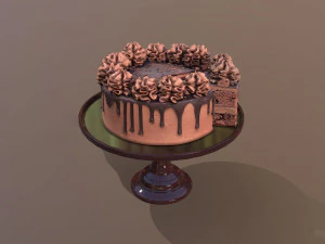 Sliced Chocolate Gateau 3D Model
