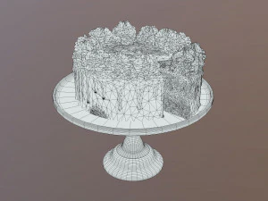 Sliced Chocolate Gateau 3D Model
