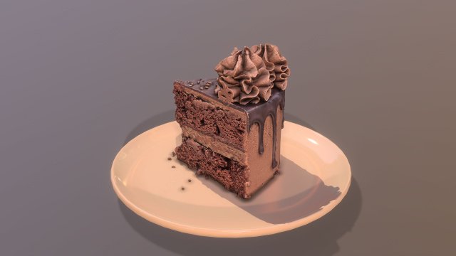 A Slice Of Chocolate Gateau Modelo 3D .c4d .max .obj .3ds .fbx .stl .blend 