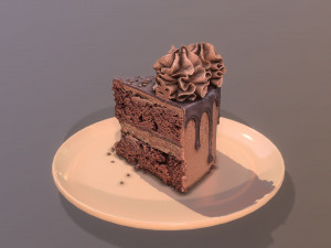 A Slice Of Chocolate Gateau 3D Model