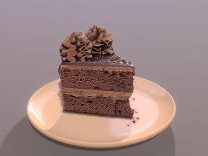 A Slice Of Chocolate Gateau Modelo 3D