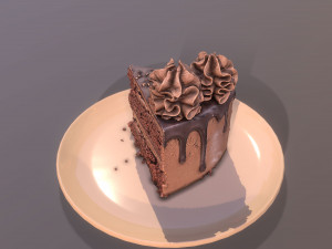 A Slice Of Chocolate Gateau Modelo 3D