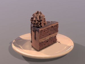 A Slice Of Chocolate Gateau Modelo 3D