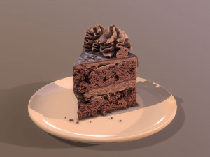 A Slice Of Chocolate Gateau Modelo 3D