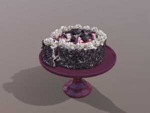 Sliced Black Forest Gateau 3D Model