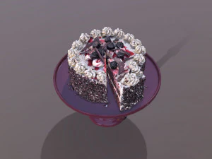 Sliced Black Forest Gateau 3D Model