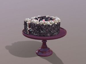 Sliced Black Forest Gateau 3D Model