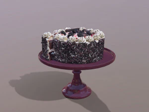 Sliced Black Forest Gateau 3D Model