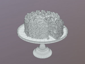 Sliced Black Forest Gateau 3D Model