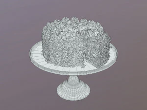 Sliced Black Forest Gateau 3D Model