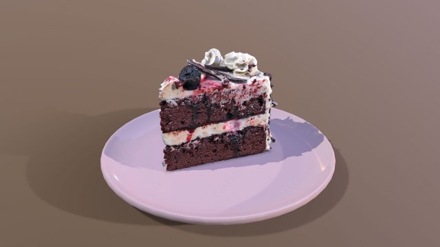 A Slice Of Black Forest Gateau Modelo 3D .c4d .max .obj .3ds .fbx .stl .blend 