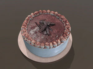 Tiramisu Cake 3D Model