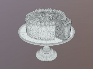 Sliced Tiramisu Cake 3D Model