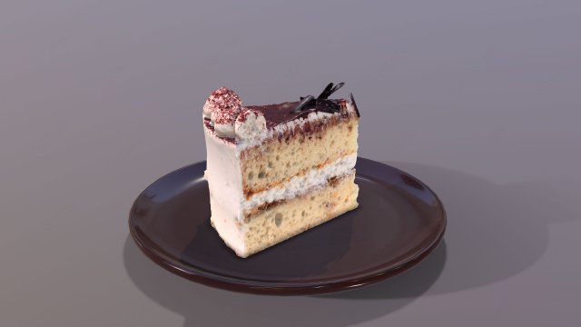 A Slice Of Tiramisu Cake Modelo 3D .c4d .max .obj .3ds .fbx .stl .blend 