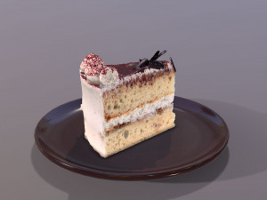 A Slice Of Tiramisu Cake 3D Model