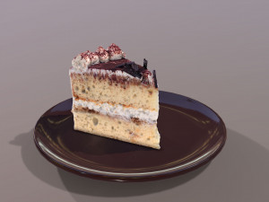 A Slice Of Tiramisu Cake Modelo 3D