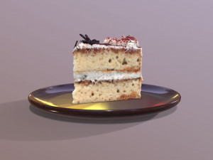 A Slice Of Tiramisu Cake Modelo 3D