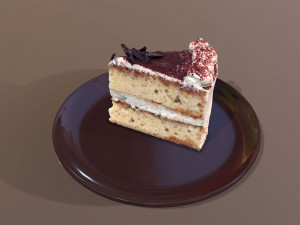 A Slice Of Tiramisu Cake Modelo 3D