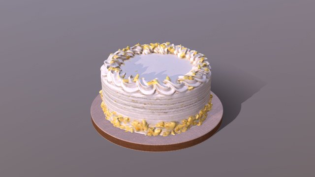 Lemon Drizzle Cake 3D Модель .c4d .max .obj .3ds .fbx .stl .blend 